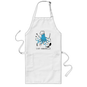 Avental Longo Polvo Azul - Chef Personalizar Longo Apron