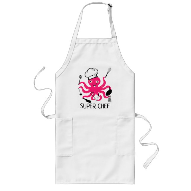 Avental Longo Polvo Rosa Super Chef Personaliza Apron Longo (Frente)