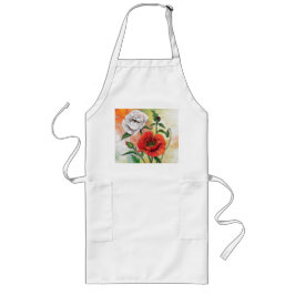 Avental Longo Poppies Apron