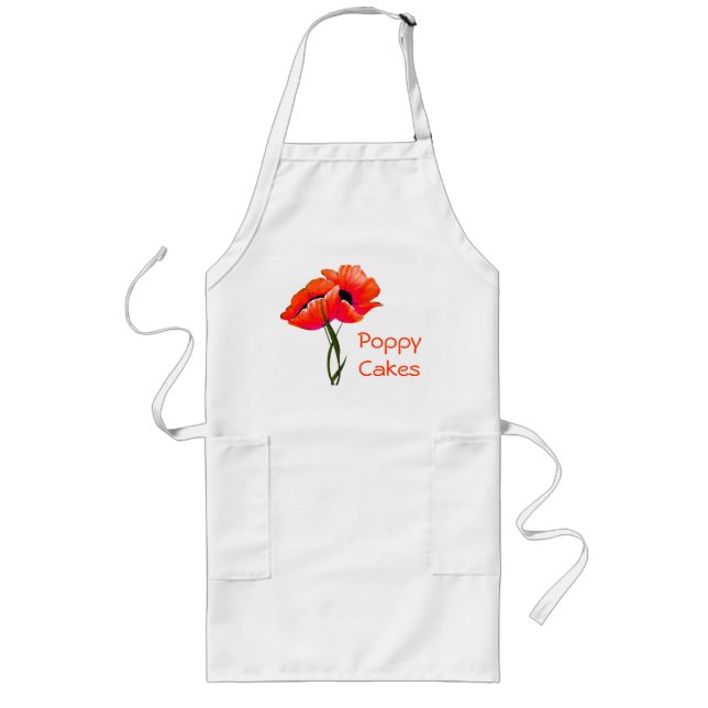 Avental Longo Poppy Chef Apron Personalizado (Frente)