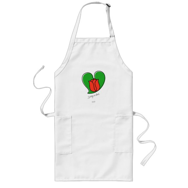 Avental Longo Primavera in Love - Red Tulips Long Apron (Frente)