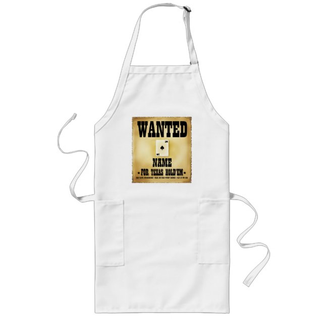 Avental Longo Procurado pelo CHURRASCO Texas Holdem Apron (Frente)