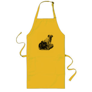 Avental Longo Pugs de Cozinha, Alegria Sombreada