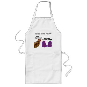 Avental Longo qual veio primeiro? frango ou berinjela?Apron