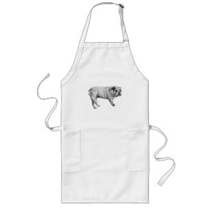 Avental Longo Quiet Kitchen Bulldog Apron