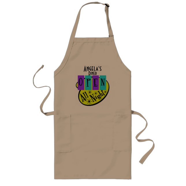 Avental Longo Retro Personalizável Aberto O Diner Apron (Frente)
