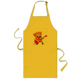 Avental Longo **Rock ’n’ Roll Pizza – Funny Guitar-Playing Slice