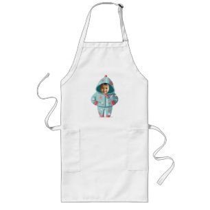 Avental Longo Rosto de Menino de Natal Personalizado 