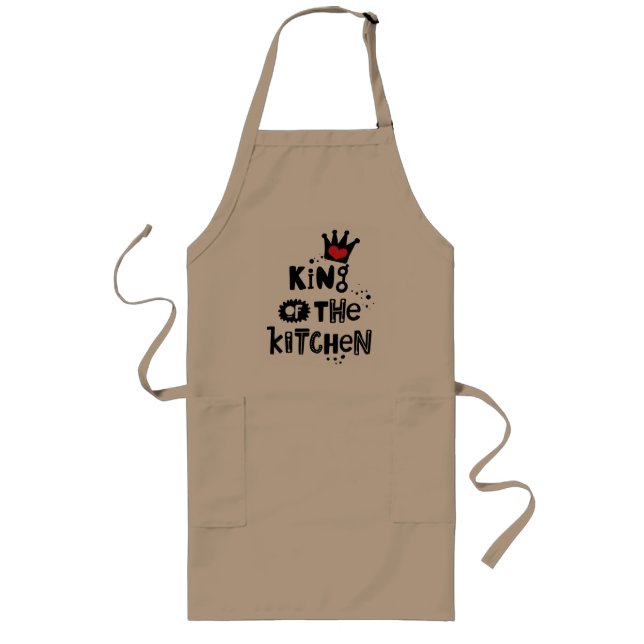 Avental Longo Royal Chef Apron: Rei da Cozinha (Frente)