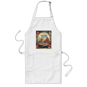 Avental Longo Sapo Ramen Japonês Vintage para amantes de macarrã