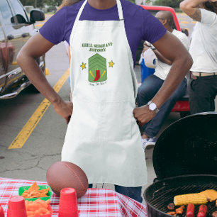 Avental Longo Sargento Grill Personalizado Griling Apron