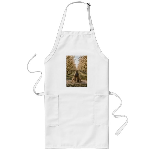 Avental Longo Serene Orchard Apron | Romantic Countryside Nature (Frente)
