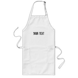 Avental Longo Seu Texto, Longo Modelo De Apron Branco