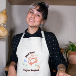 Avental Longo "Shell Yeah! I'm from Maryland" Crab Apron