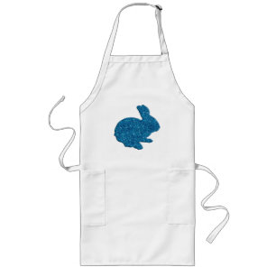 Avental Longo Silhueta Azul de Páscoa Bunny Apron