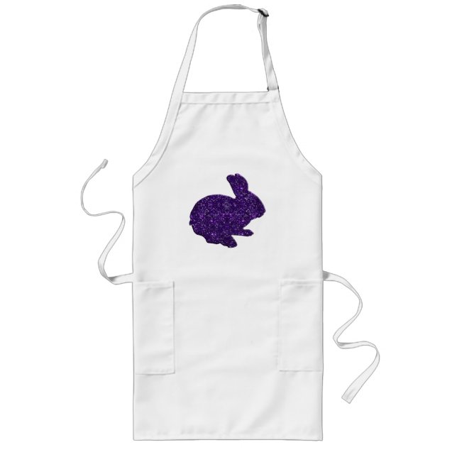 Avental Longo Silhueta de Lápice Roxa Bunny Apron (Frente)