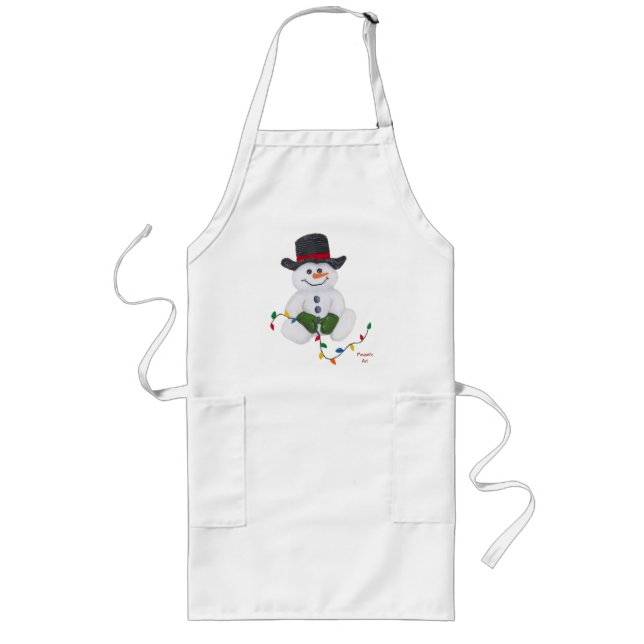Avental Longo Snowman Apron (Sentar) (Frente)