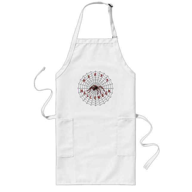 Avental Longo Spider Spun Happy Halloween Web Apron (Frente)