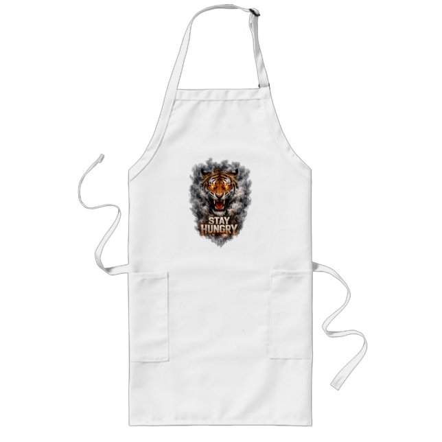Avental Longo Stay Hungry Tiger Motivation Design (Frente)