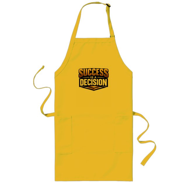 Avental Longo Success Gold Typography on Black (Frente)