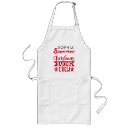 Avental Longo Supervisor de Tripulação de Natal Personalizado