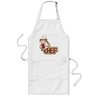 Avental Longo T-shirt e presentes brancos do cozinheiro chefe da