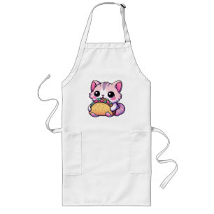 Avental Longo Taco Cat Delight - kawaii, tacos, gatos, fofo
