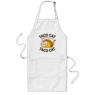 Avental Longo Taco Cat Ortografado Para Trás É Taco Cat Felino
