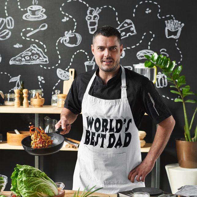 Avental Longo Texto 3d preto do melhor Pai (Criador carregado)