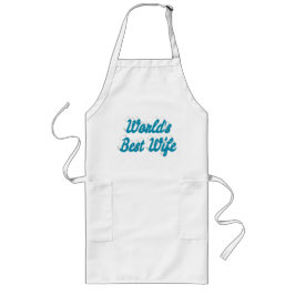 Avental Longo Texto azul do céu da melhor esposa