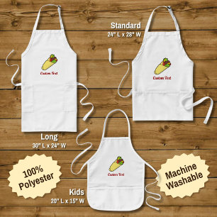 Avental Longo Tortilla Sandwich Wrap Long Apron