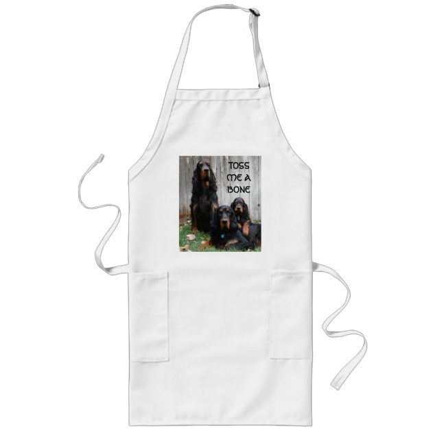 Avental Longo TOSS ME A BONE Gordon Setter Generações Apron (Frente)