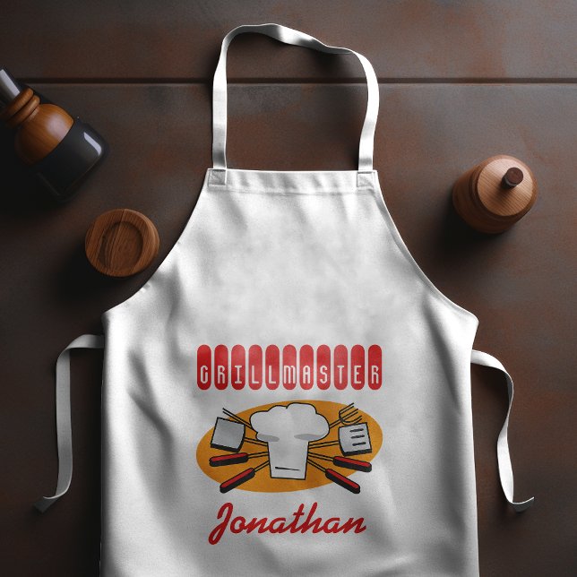 Avental Longo Touca de Chef Ferramentas de Churrasco Retro Laran (Criador carregado)