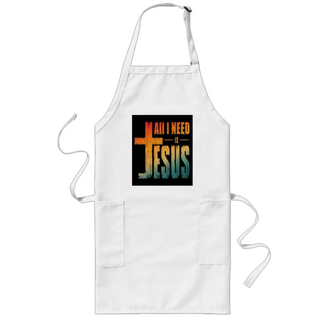 AVENTAL LONGO TUDO O QUE EU PRECISO É JESUS (Frente)