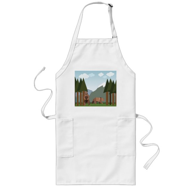 Avental Longo Ursos acordares do sono de inverno (Frente)