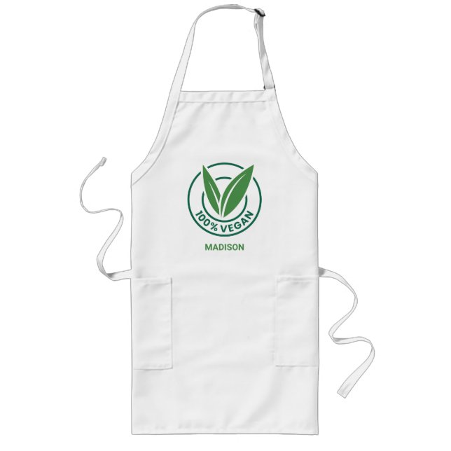 Avental Longo Vegan de nome personalizado (Frente)