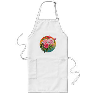AVENTAL LONGO VINTAGE FLORAL ROSAS FLOWER ROSE BOUQUET