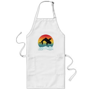 Avental Longo Vintage Koi Fish Sunset Scenery