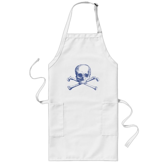Avental Longo Vintage Skull & Crossbones (Frente)