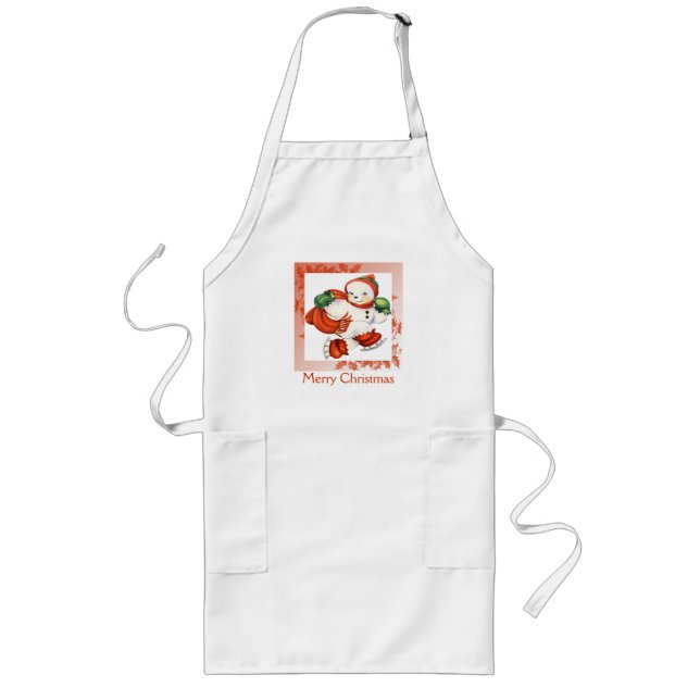 Avental Longo Vintage Snowman Apron (Frente)