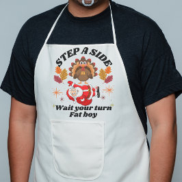 Avental Longo Wait Your Turn Fat Boy Funny Thanksgiving 