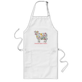 Avental Longo Watercolor Flores Selvagens sob a forma de uma Vac