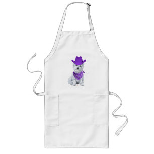 Avental Longo Westie Cowboy de Roxo