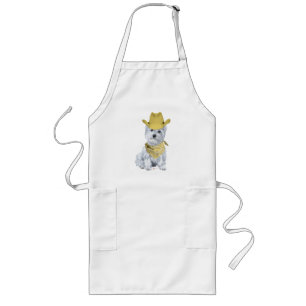 Avental Longo Westie Cowboy em Amarelo