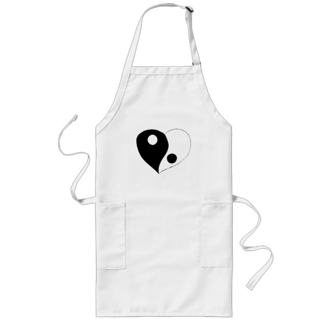 Avental Longo Yin Yang Heart (B/W) (Frente)