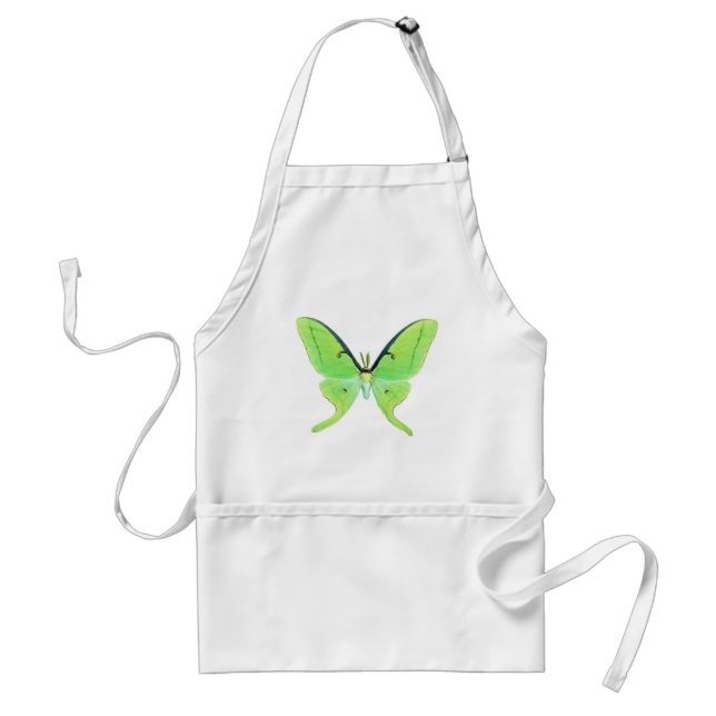 Avental Luna moth com um fundo verde pálido (Frente)