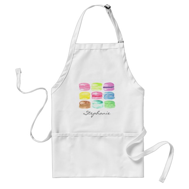 Avental Macaroon Personalizado Aquarela Fofa (Frente)