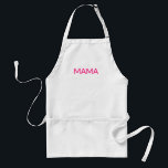 Avental Mamãe mãe no minimalista espanhol da fúchsia rosa-<br><div class="desc">Mamãe,  em espanhol,  fofa rosa quente,  escreve texto minimalista da moderna elegante na moda Adulto,  cozinha branca Apron.</div>