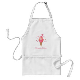 Avental Mão do Coração do Namorados de Sorvete Bonito=Ilus
