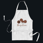 Avental Marcha das Trufas de Chocolate Brasileiro Brigadei<br><div class="desc">Design apresenta uma ilustração original de deliciosos brigadeiros. Semelhantes a trufas de chocolate e feitas com leite condensado, cacau em pó, manteiga e roladas em aspersão de chocolate, essas confeituras tradicionais são uma sobremesa popular no Brasil e uma base na cultura brasileira. Ideal para padaria, confeitaria, chef de pastelaria, chocolate,...</div>